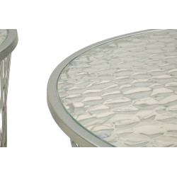 Table Noah Argent – Brillance sophistiquée 4 pièces Ø70x45 - 47x54,5 - 36x50 - 28x45 cm