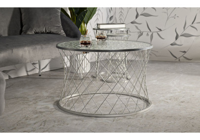 Table Noah Argent – Brillance sophistiquée 4 pièces Ø70x45 - 47x54,5 - 36x50 - 28x45 cm