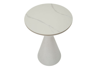 Table Double Blanche – Pureté lumineuse Ø44,5x63 cm