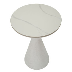 Table Double Blanche – Pureté lumineuse Ø44,5x63 cm