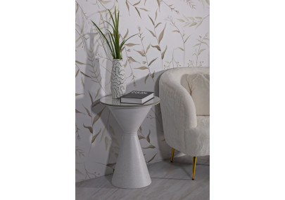 Table Double Blanche – Pureté lumineuse Ø44,5x63 cm