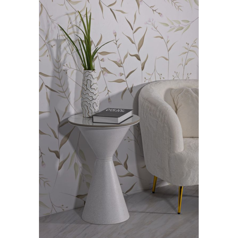 Table Double Blanche – Pureté lumineuse Ø44,5x63 cm