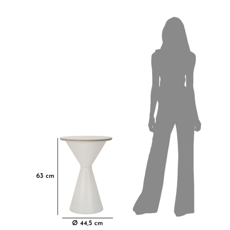 Table Double Blanche – Pureté lumineuse Ø44,5x63 cm