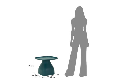 Table Gea Bleue Basse – Modernité subtile 48x48x38 cm