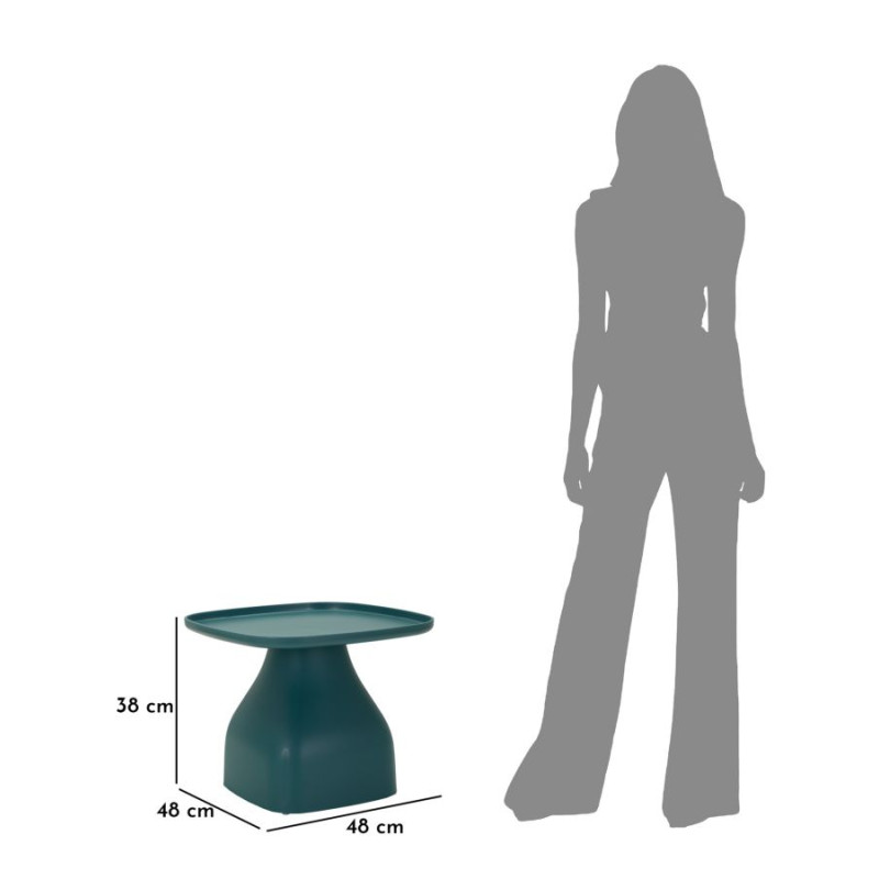 Table Gea Bleue Basse – Modernité subtile 48x48x38 cm