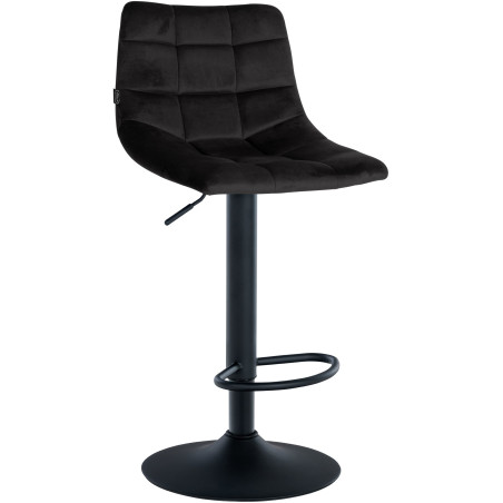 Tabouret de bar Jerry velours noir noir