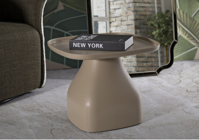 Table Gea Grise Basse – Style apaisé 48x48x38 cm