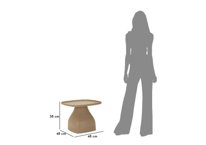 Table Gea Grise Basse – Style apaisé 48x48x38 cm