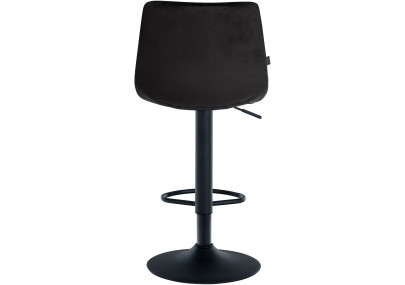 Tabouret de bar Jerry velours noir noir