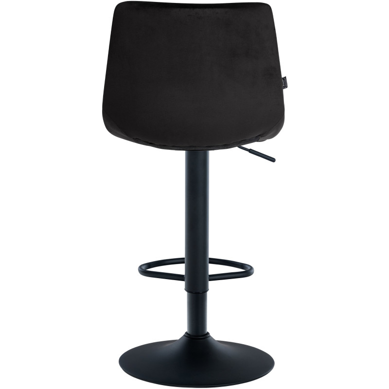 Tabouret de bar Jerry, velours, noir