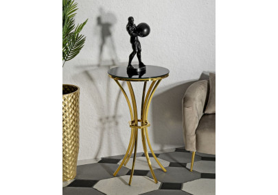 Table haute Shanty I – Élégance sculptée Ø50x92 cm