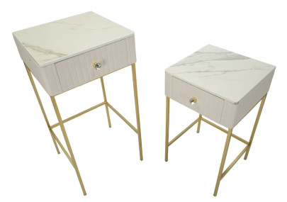 Tables hautes carrées mariage – Duo d’apparat Ø45x90 - 40x70 cm