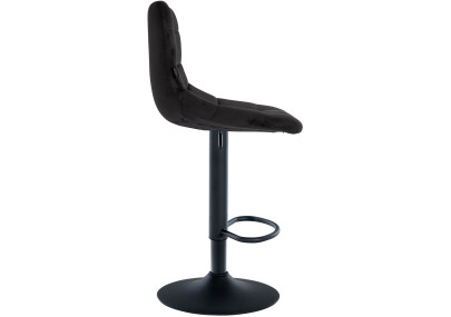 Tabouret de bar Jerry, velours, noir