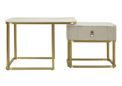 Tables basses Beautry – Duo raffiné 70x70x48 - 50x50x43,5 cm