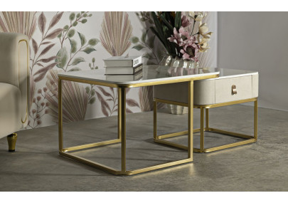 Tables basses Beautry – Duo raffiné 70x70x48 - 50x50x43,5 cm