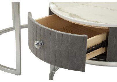 Tables basses Grises – Chic intemporel Ø70x45 - 50x40 cm