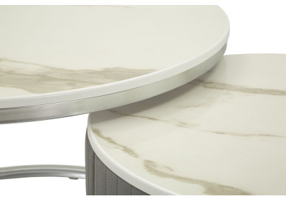 Tables basses Grises – Chic intemporel Ø70x45 - 50x40 cm