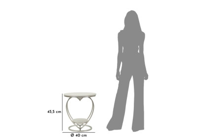 Cœur de Table Argenté – Brillance délicate Ø40x45,5 cm