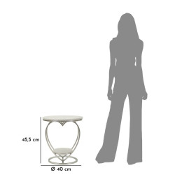 Cœur de Table Argenté – Brillance délicate Ø40x45,5 cm