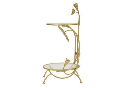 Table 2 étagères Fleurs – Raffinement fleuri Ø40x78 cm