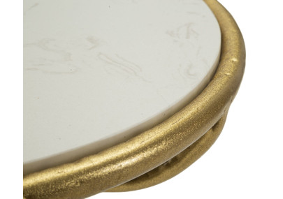 Table Oiseaux en Marbre – Contraste noble Ø38x60 cm