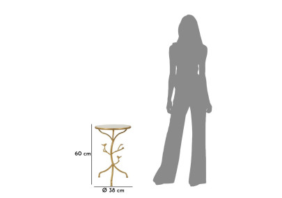 Table Oiseaux en Marbre – Contraste noble Ø38x60 cm