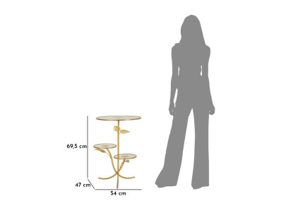 Table 3 étagères Relevable – Praticité élégante Ø54x69,5 cm