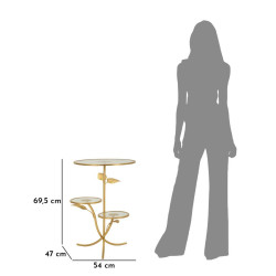 Table 3 étagères Relevable – Praticité élégante Ø54x69,5 cm