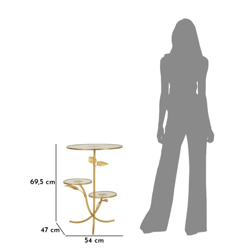 Table 3 étagères Relevable – Praticité élégante Ø54x69,5 cm