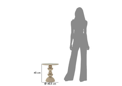 Table Dune avec miroir – Compacte et élégante Ø40,5x42 cm