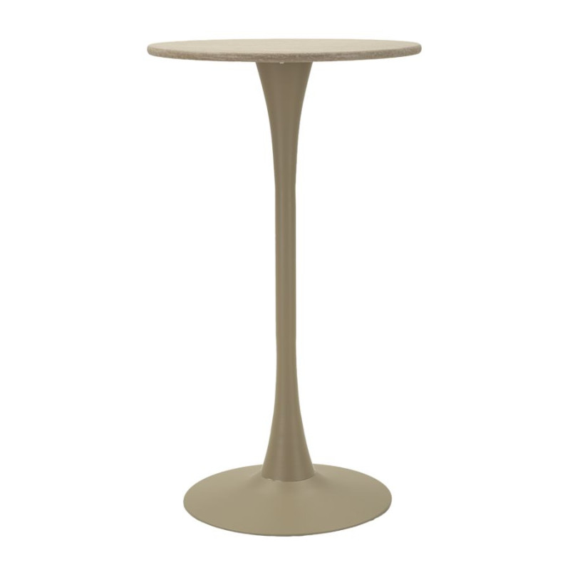 Table de bar Alaska Crème – Modernité douce Ø60x106 cm