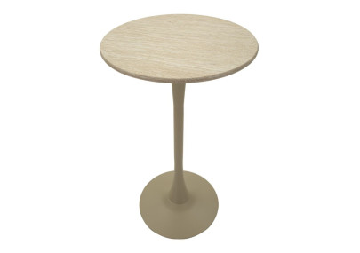 Table de bar Alaska Crème – Modernité douce Ø60x106 cm