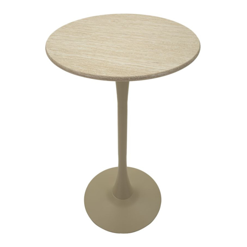 Table de bar Alaska Crème – Modernité douce Ø60x106 cm