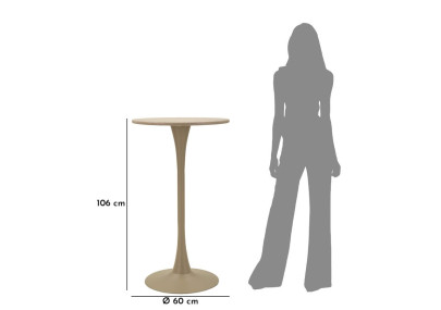Table de bar Alaska Crème – Modernité douce Ø60x106 cm