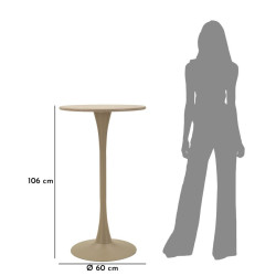 Table de bar Alaska Crème – Modernité douce Ø60x106 cm