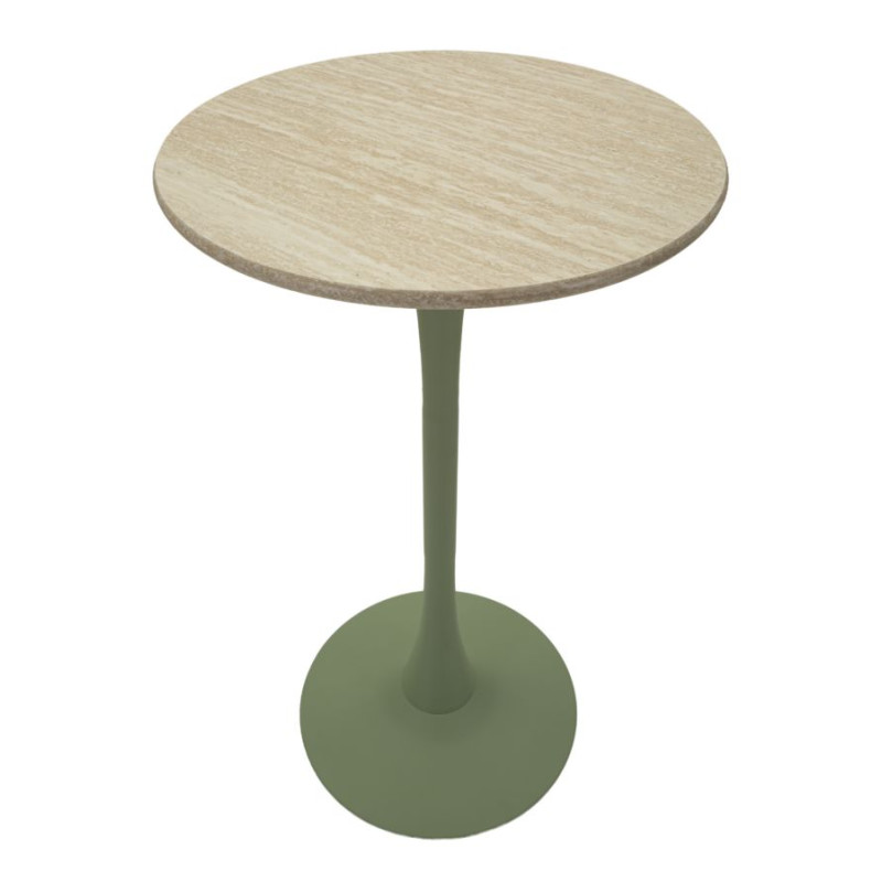 Table de bar Alaska Vert – Éclat végétal Ø60x106 cm