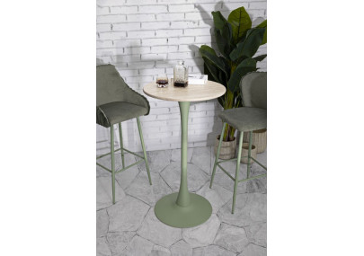 Table de bar Alaska Vert – Éclat végétal Ø60x106 cm