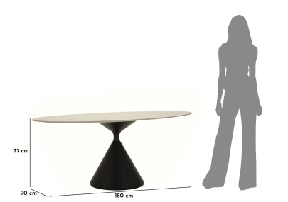 Table à manger Stockholm – Dimensions généreuses 180x90x73 cm