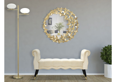 Miroir mural Glamour Papillon Ø81,5x3,5 cm (miroir Ø55 cm) – Touche romantique et brillance délicate