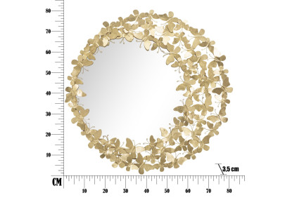 Miroir mural Glamour Papillon Ø81,5x3,5 cm (miroir Ø55 cm) – Touche romantique et brillance délicate