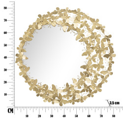 Miroir mural Glamour Papillon Ø81,5x3,5 cm (miroir Ø55 cm) – Touche romantique et brillance délicate