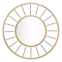 Miroir mural Glam Dark Ø81x6,5 cm (miroir Ø41,5 cm) – Modernité sombre et élégance absolue