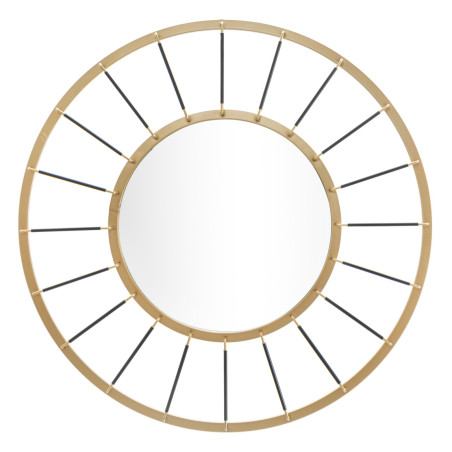 Miroir mural Glam Dark Ø81x6,5 cm (miroir Ø41,5 cm) – Modernité sombre et élégance absolue