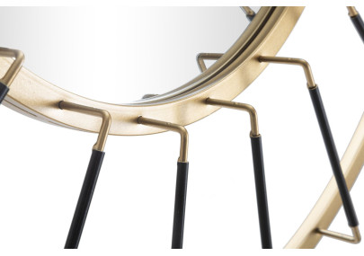 Miroir mural Glam Dark Ø81x6,5 cm (miroir Ø41,5 cm) – Modernité sombre et élégance absolue