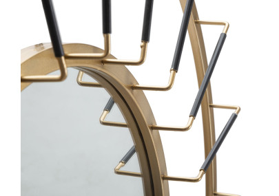 Miroir mural Glam Dark Ø81x6,5 cm (miroir Ø41,5 cm) – Modernité sombre et élégance absolue