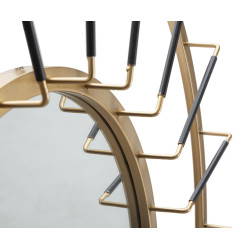 Miroir mural Glam Dark Ø81x6,5 cm (miroir Ø41,5 cm) – Modernité sombre et élégance absolue