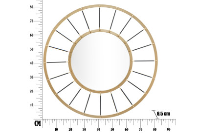 Miroir mural Glam Dark Ø81x6,5 cm (miroir Ø41,5 cm) – Modernité sombre et élégance absolue