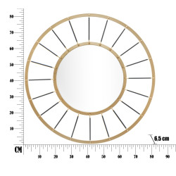 Miroir mural Glam Dark Ø81x6,5 cm (miroir Ø41,5 cm) – Modernité sombre et élégance absolue