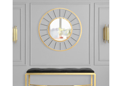 Miroir mural Glam Dark Ø81x6,5 cm (miroir Ø41,5 cm) – Modernité sombre et élégance absolue