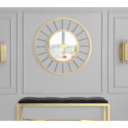 Miroir mural Glam Dark Ø81x6,5 cm (miroir Ø41,5 cm) – Modernité sombre et élégance absolue